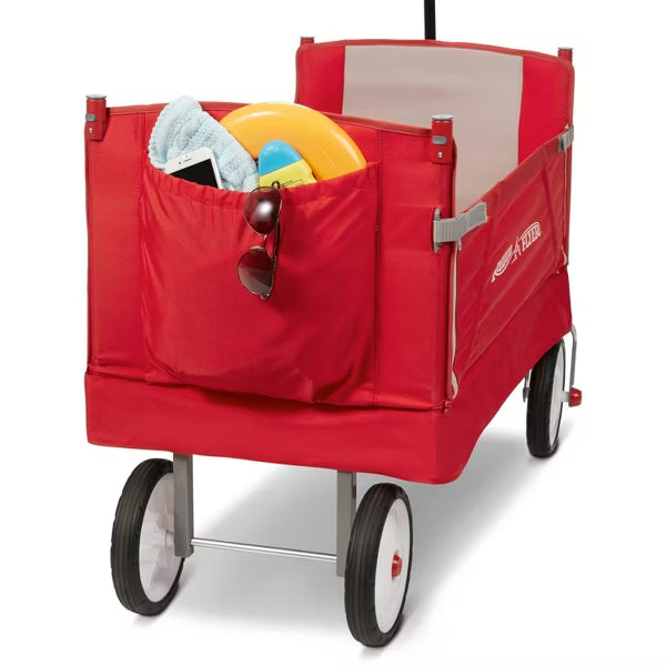 3 in 1 EZ Fold Wagon with Canopy - Red