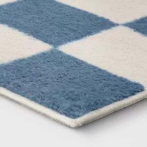 Area Kids' Rug Checker Blue,  4' x 5'5"