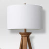 Oak Wood Tripod Floor Lamp Dark Brown