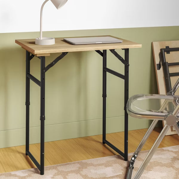 Adjustable Height Folding Table Brown