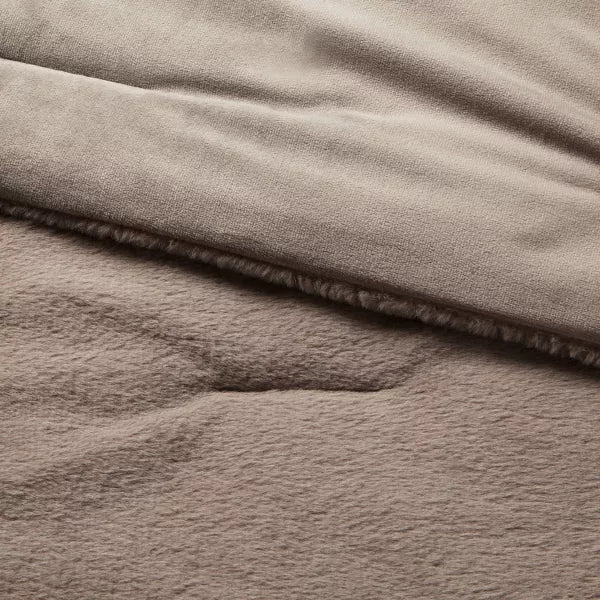 3pc Luxe Faux Fur Comforter and Sham Set - Full/Queen
