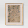 (Set of 2) Textured Fabric Framed Wall Art - Burlap Material, Abstract Digital Art, Beige Polystyrene Frame