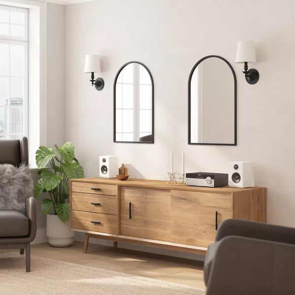 Mila Arched Metal Framed Wall Mirror