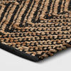 Handloom Chevron Runner Rug Black Abstract Pattern 2'4