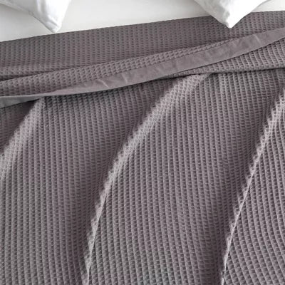 100% Cotton 300GSM Solid Waffle Blanket - Full/Queen