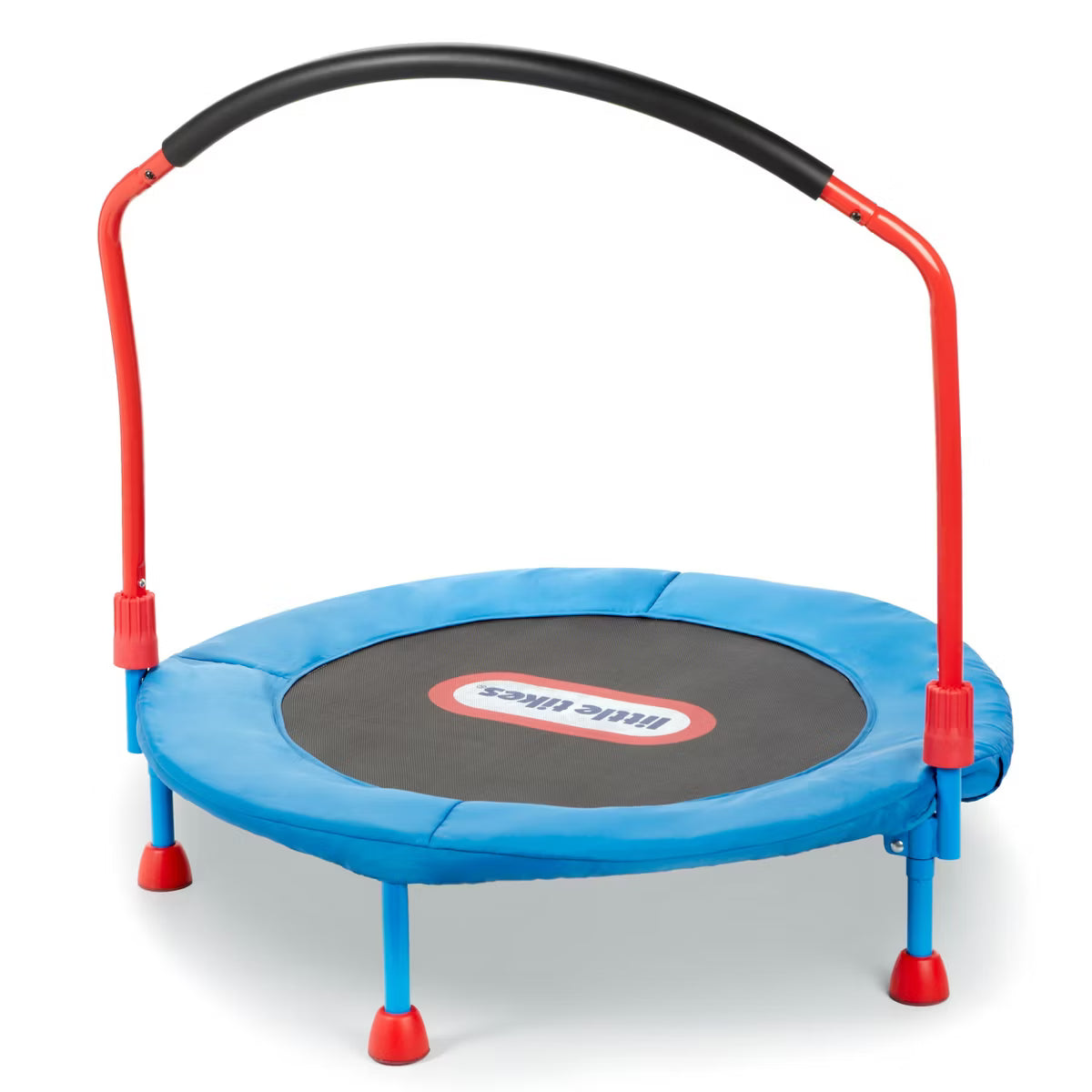 Round Easy Store Folding Trampoline - Blue/Black/Red