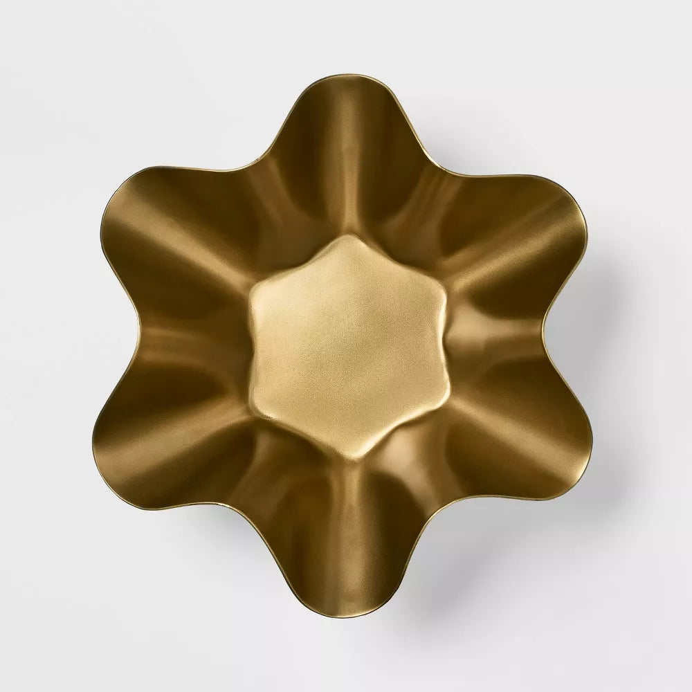 Metal Wavy Bowl Gold - Threshold™ designed with Studio McGee: Aluminum, Curved Design, Tabletop Accent Piece, final cut