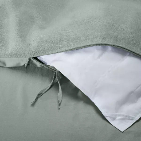 Heavyweight Linen Blend Duvet Cover & Pillow Sham Set Full/Queen