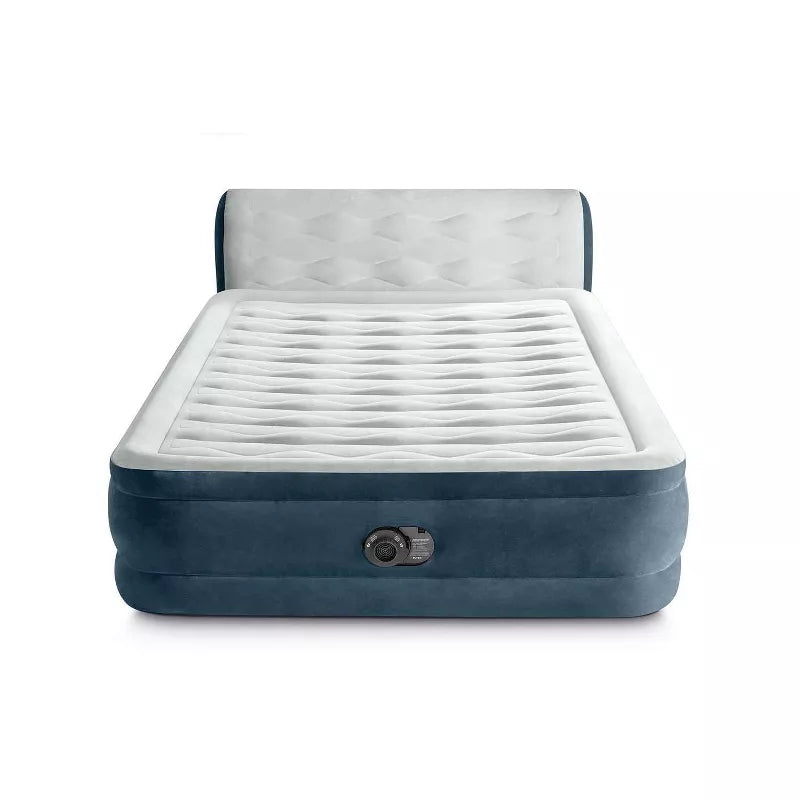 Pillow Top Air Mattress with Electric Pump and Headboard - Queen Size