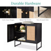 2-Door Rattan Storage Cabinet, Accent Furniture, Cupboard w/ Non-Scratch Foot Pads