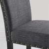 Biony Fabric Dining Chairs with Nailhead Trim, Gray, Set of 4