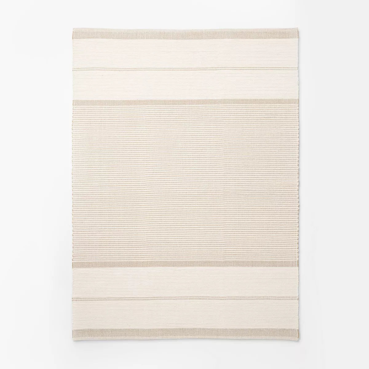 7'x10' Marina Striped Wool/Cotton Area Rug Cream