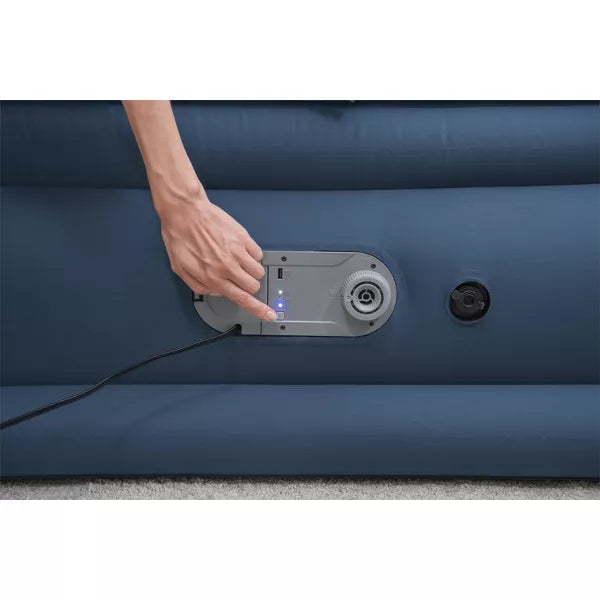 AlwayzAire Tough Guard Duvet Top Air Mattress Queen with Built-in Dual Pump