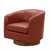 Taos Caramel Top Grain Leather Swivel Accent Chair