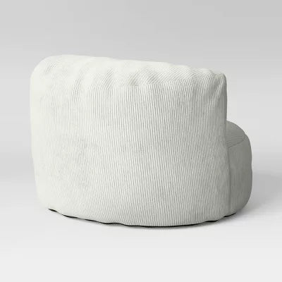 Memory Foam Filled Bean Bag Chair with Corduroy Cover Cream, final cut