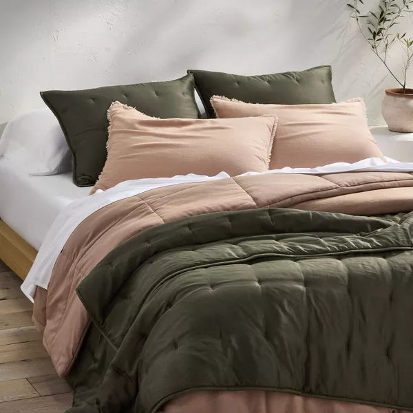 Casaluna Heavyweight Linen Blend Comforter and Sham Set - King/California King