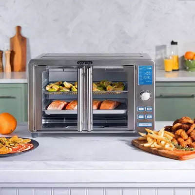 9-Slice Digital Air Fryer Oven with 14 One-Touch Cooking Functions and Auto French Doors: Convection Toaster Oven