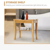 Long Bamboo Shower Bench Seat, Wooden Spa Shower Stool with Underneath Storage Shelf Shoe Organizer