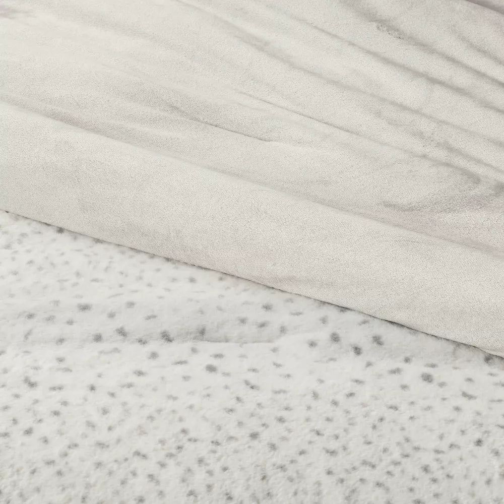 3pc Luxe Faux Fur Comforter and Sham Set - King