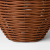 Resin Wicker Woven LED Outdoor Lantern Dark Brown