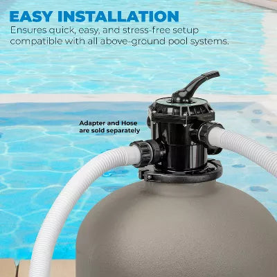16" Swimming Pool Sand Filter System + 7-Way Valve Inground Pond