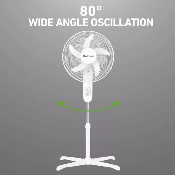 Blade Breeze Manual Stand Oscillating Fan White