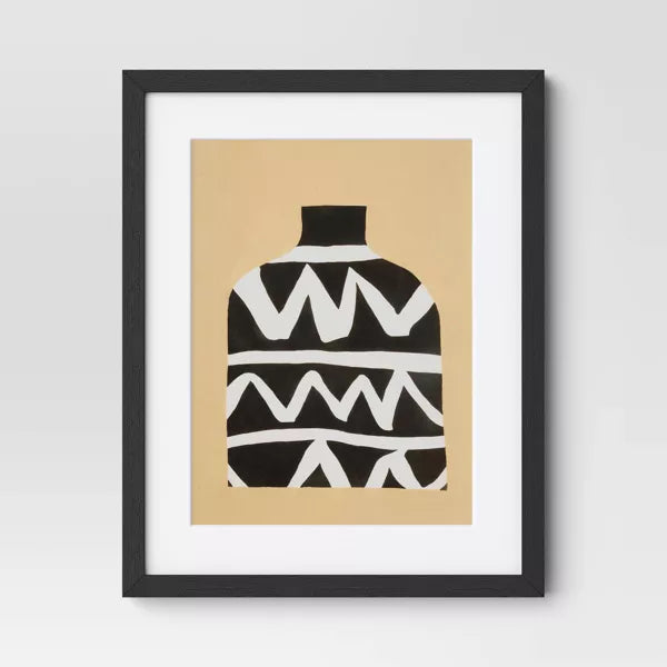 (Set of 2) Vase Set I and II Framed Decorative Wall Art Set with Mat