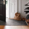 Hand Woven Cotton/Wool Runner Black - Stripe Pattern, Indoor Flat Pile, Kitchen Runner Rug