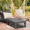 Patio Lounge Chair Chaise Recliner Weather Resistant Adjustable Black
