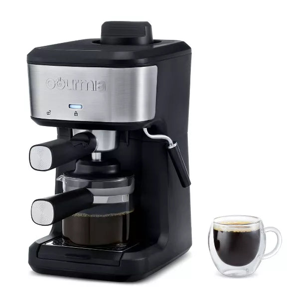 4-Shot Steam Espresso, Cappuccino, and Latte Maker with Frothing Wand Electric