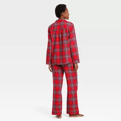 Women's Plaid Flannel Holiday Matching Family Pajama Set