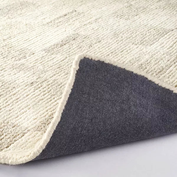 Irregular Checkerboard Tufted Rug Cream 7'x10'