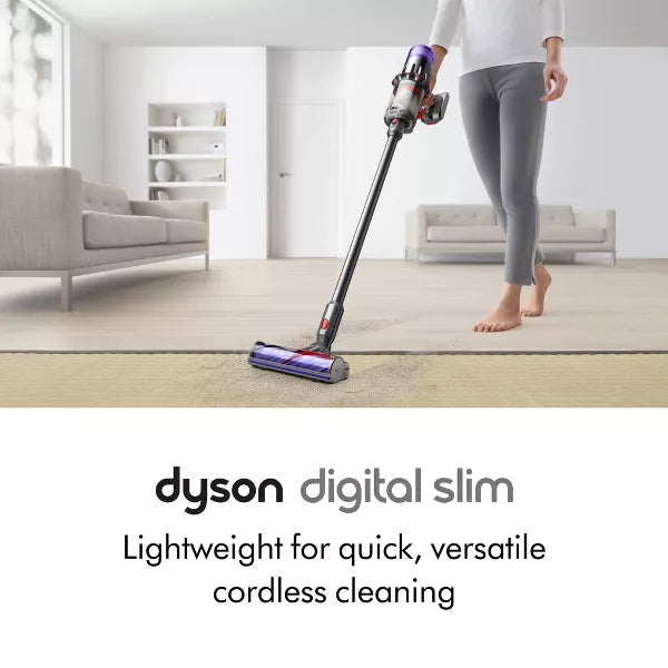 Dyson Digital Slim Cordless Stick Vacuum Gray: Multi-Surface, Bagless, 3 Speeds, Pet Hair, 40 Min Run Time