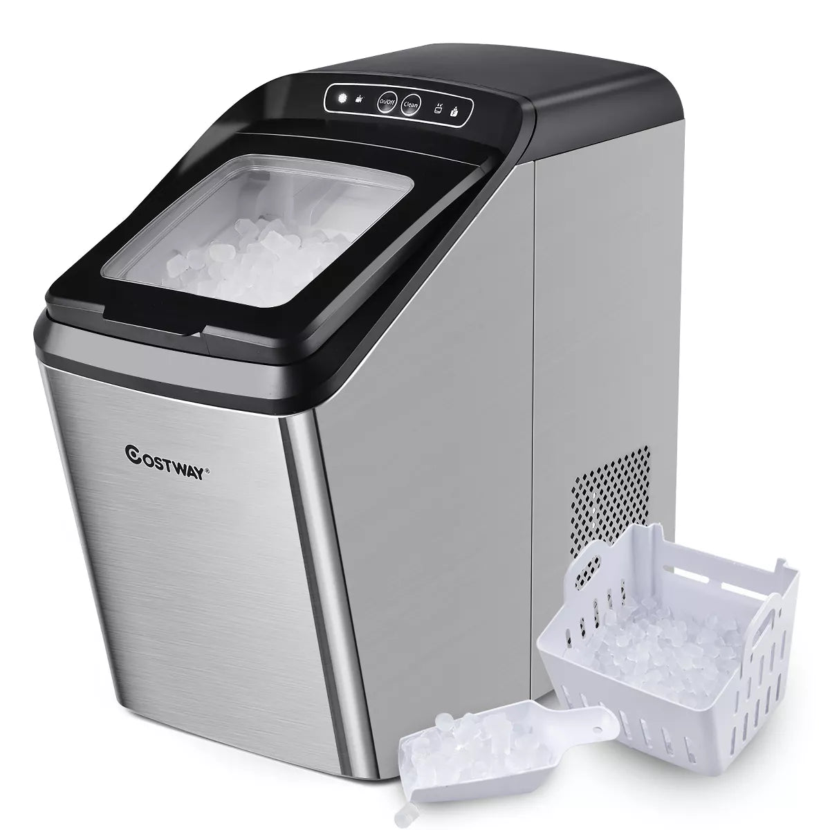 Ice Maker Machine Countertop Chewable Ice Maker 29lb/Day Self-Cleaning ...