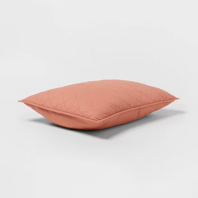 Diamond Stitch Cotton Linen Quilt Sham - King