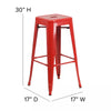 Commercial Grade Backless Metal Indoor-Outdoor Barstool with Square Seat - Set of 2