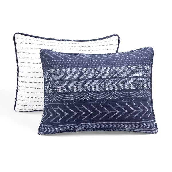 3pc Hygge Geo Reversible Cotton Quilt & Sham Set - King