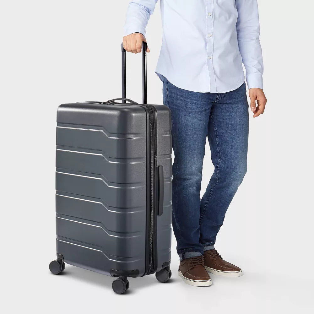 Hardside Large Checked Spinner Suitcase