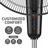 Digital Oscillating 3 Speed Stand Fan with Remote Control Black