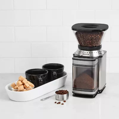 Automatic Burr Mill - Stainless Steel : 18 Settings, Electric Coffee Grinder, Safety Interlock