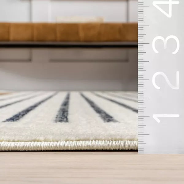 Keeva Modern Striped Fringe Indoor Area Rug 5' x 7' 10"