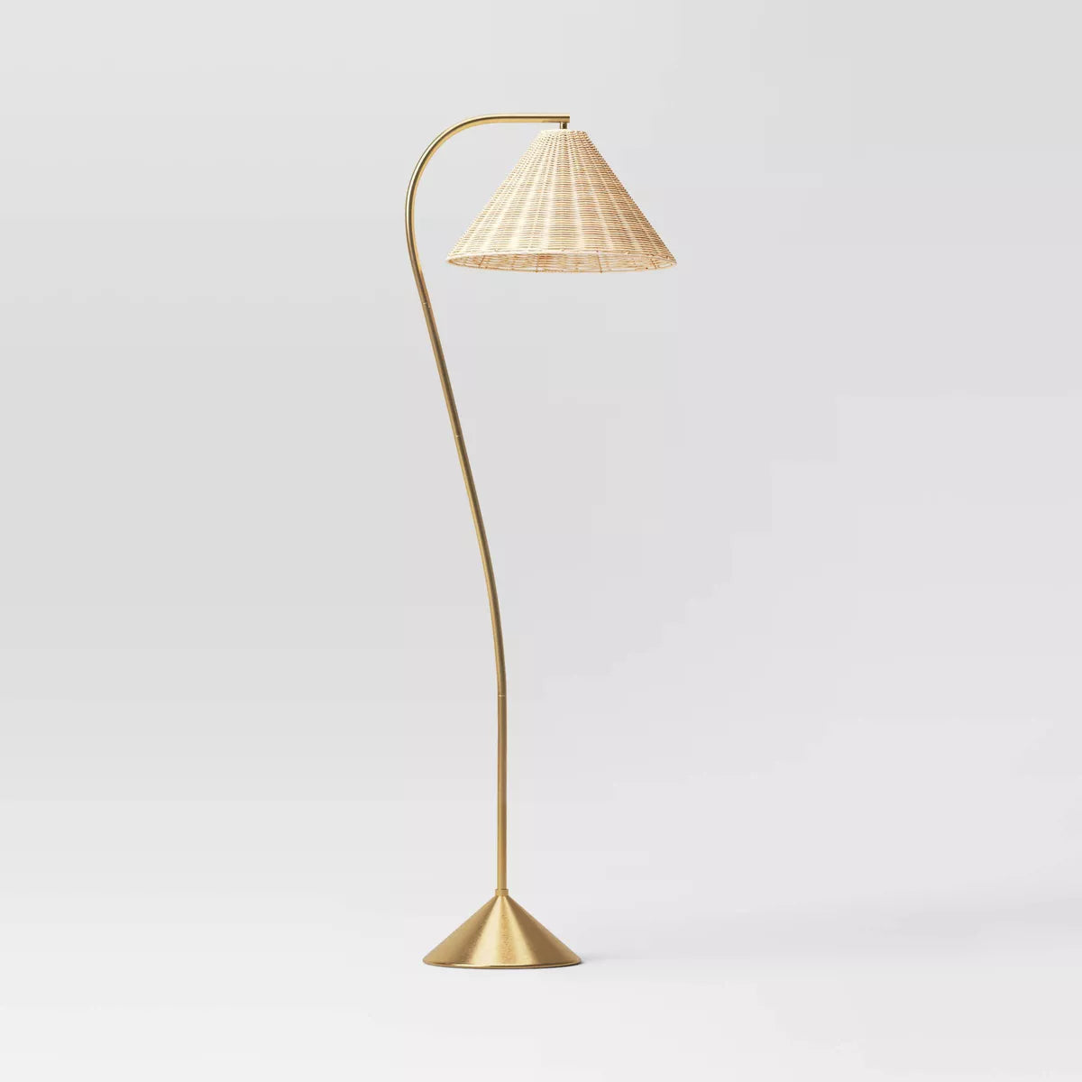 Gooseneck Floor Lamp with Natural Shade