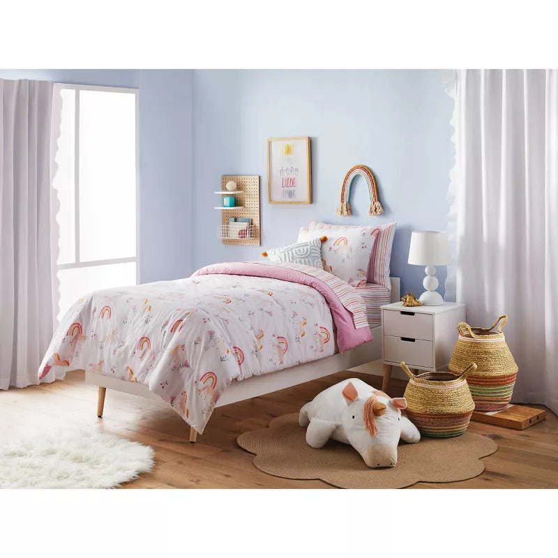 3' Faux Fur Round Kids' Rug White - Pillowfort™