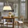 Pendant with Pleated Shade Ceiling Light: White Elegant Iron & Cotton Fixture