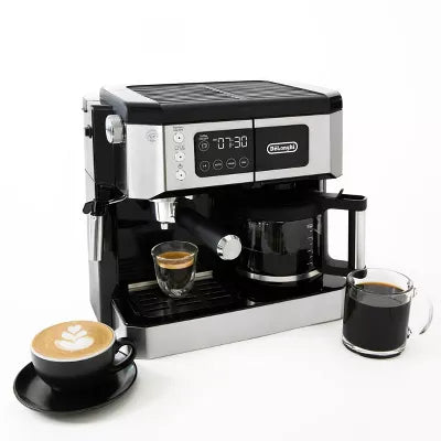 All-In-One Combination Coffee and Espresso Machine : 10-Cup, 15 Bars, Digital Timer, Black