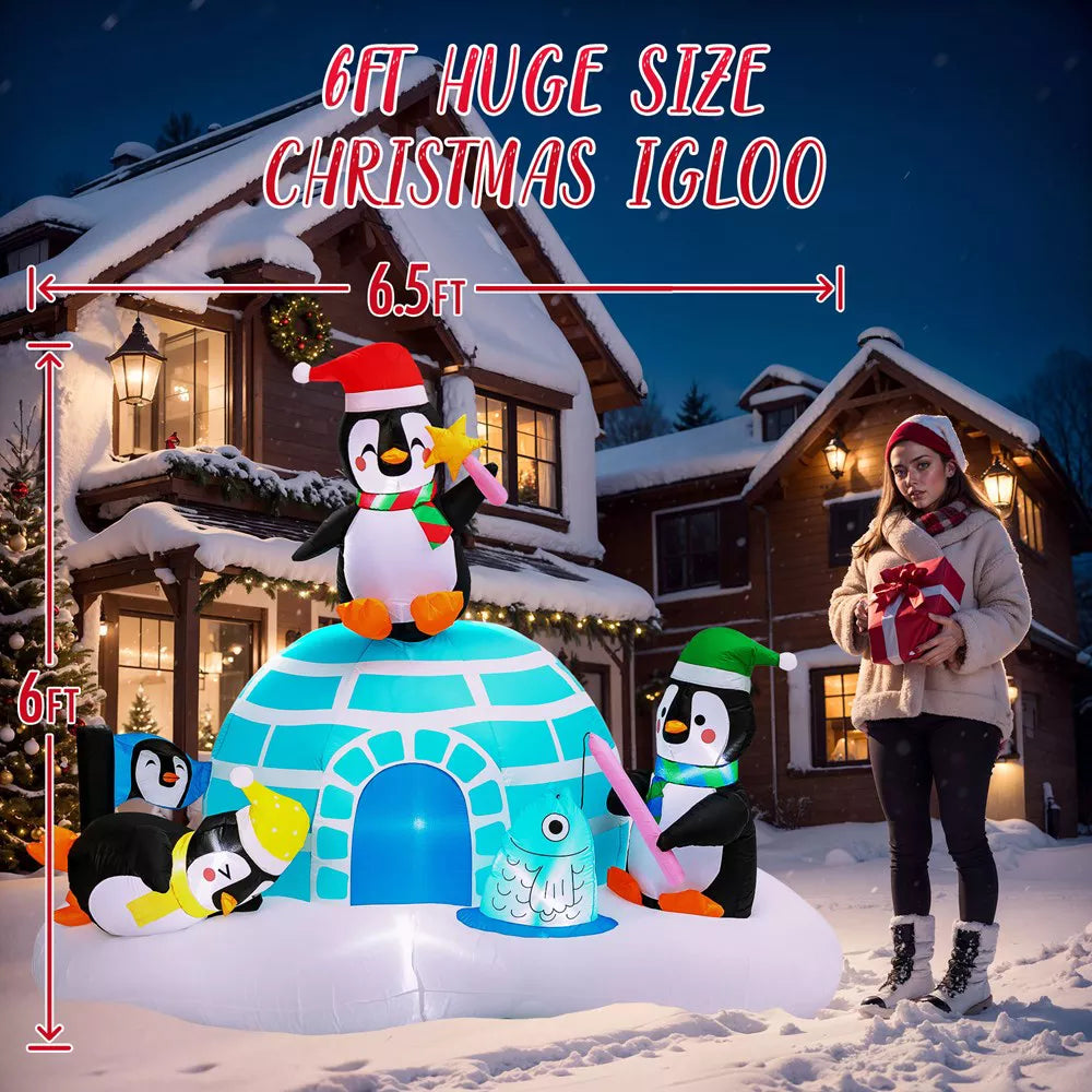 Christmas Inflatable Decor - Penguin with Igloo, final cut