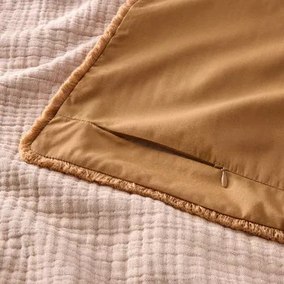Textured Chambray Comforter & Sham Set -Full/Queen