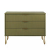 Manhattan Comfort Dumbo 3-Drawer Dresser - Olive Green SHOWROOM ITEM