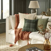 Block Stripe Square Throw Pillow Heathered Beige - Farmhouse Decor, Removable Cover