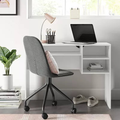 Student Writing Desk with Storage White